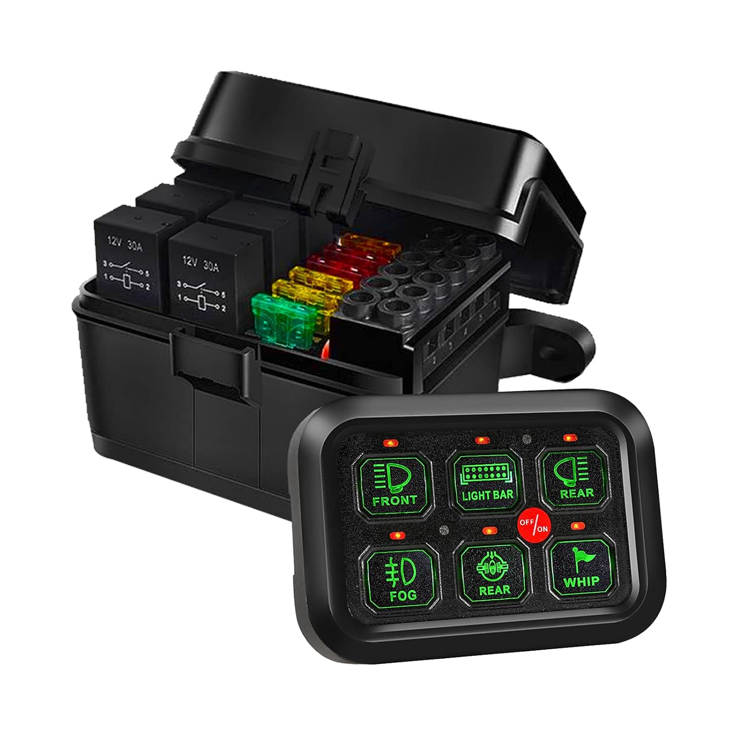 6 Gang Switch Panel with Electronic Relays, Waterproof Pack of 2 U301094