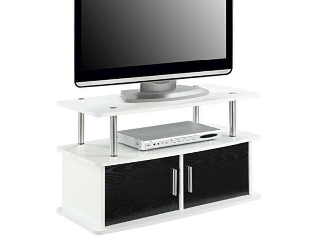 White 2 Door TV Stand with Cabinets U5462