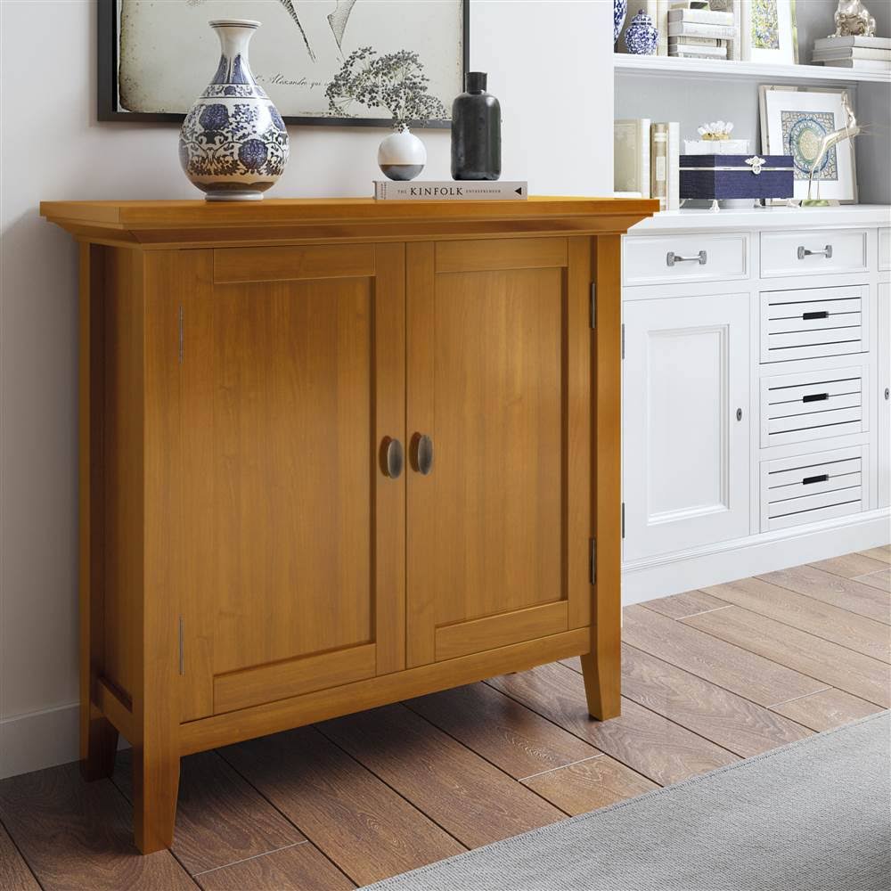 Solid Wood Low Storage Cabinet in Light Golden Brown D53508