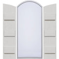 Rustic Faux Wood Shutters with Elliptical Arch Top F4069