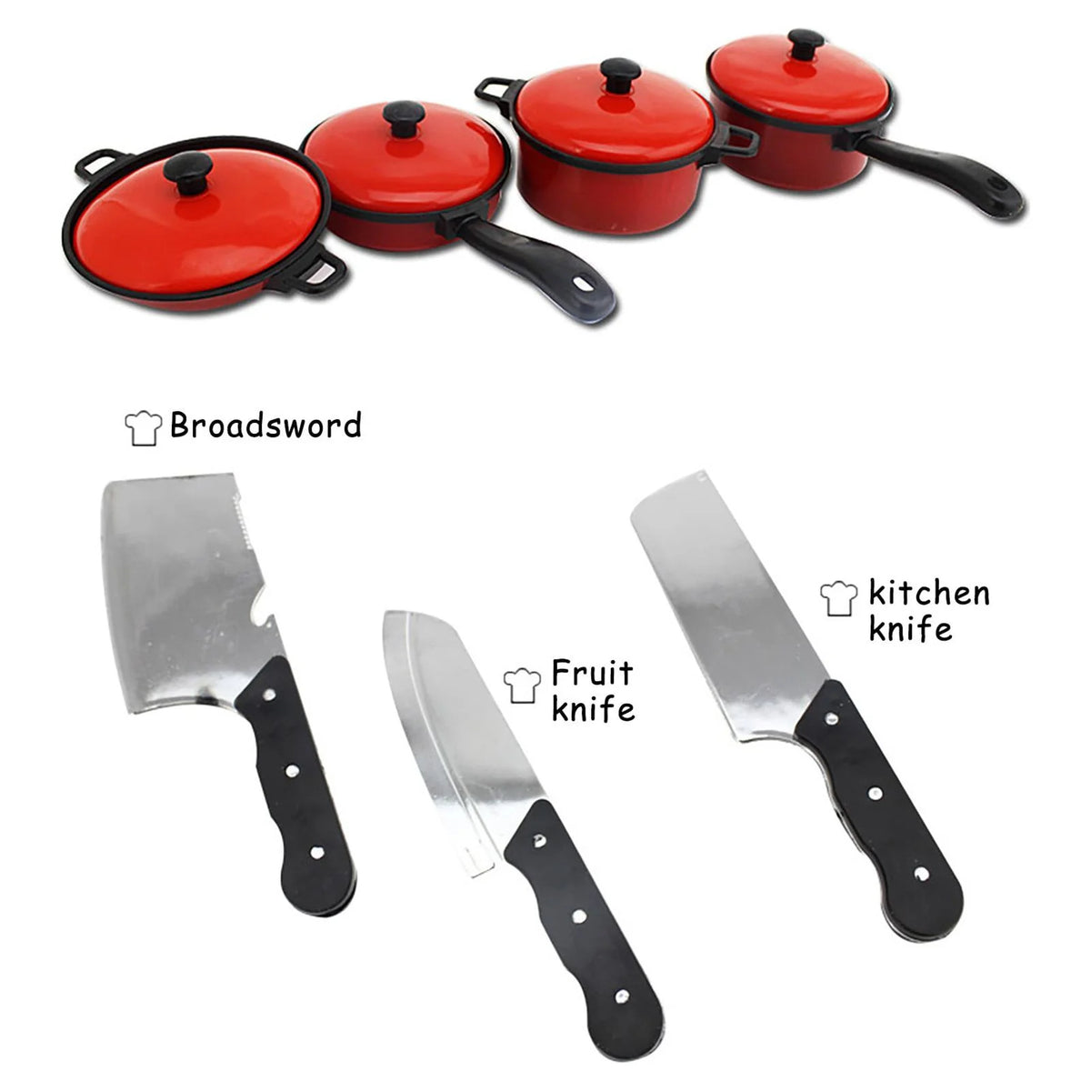 13Pcs Pretend Play Kitchen Toy with Cookware M528