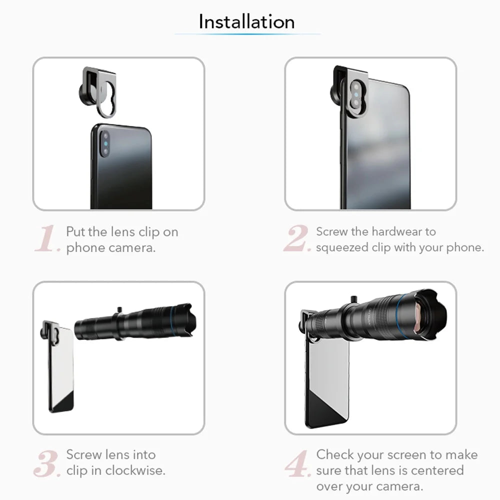 HD 36X Metal Telescope Lens for Smartphones Q8601