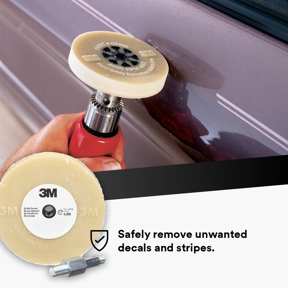 Adhesive Remover Eraser Wheel 4” diameter x 5/8” thick 3/8-16 threaded mandrel L96801