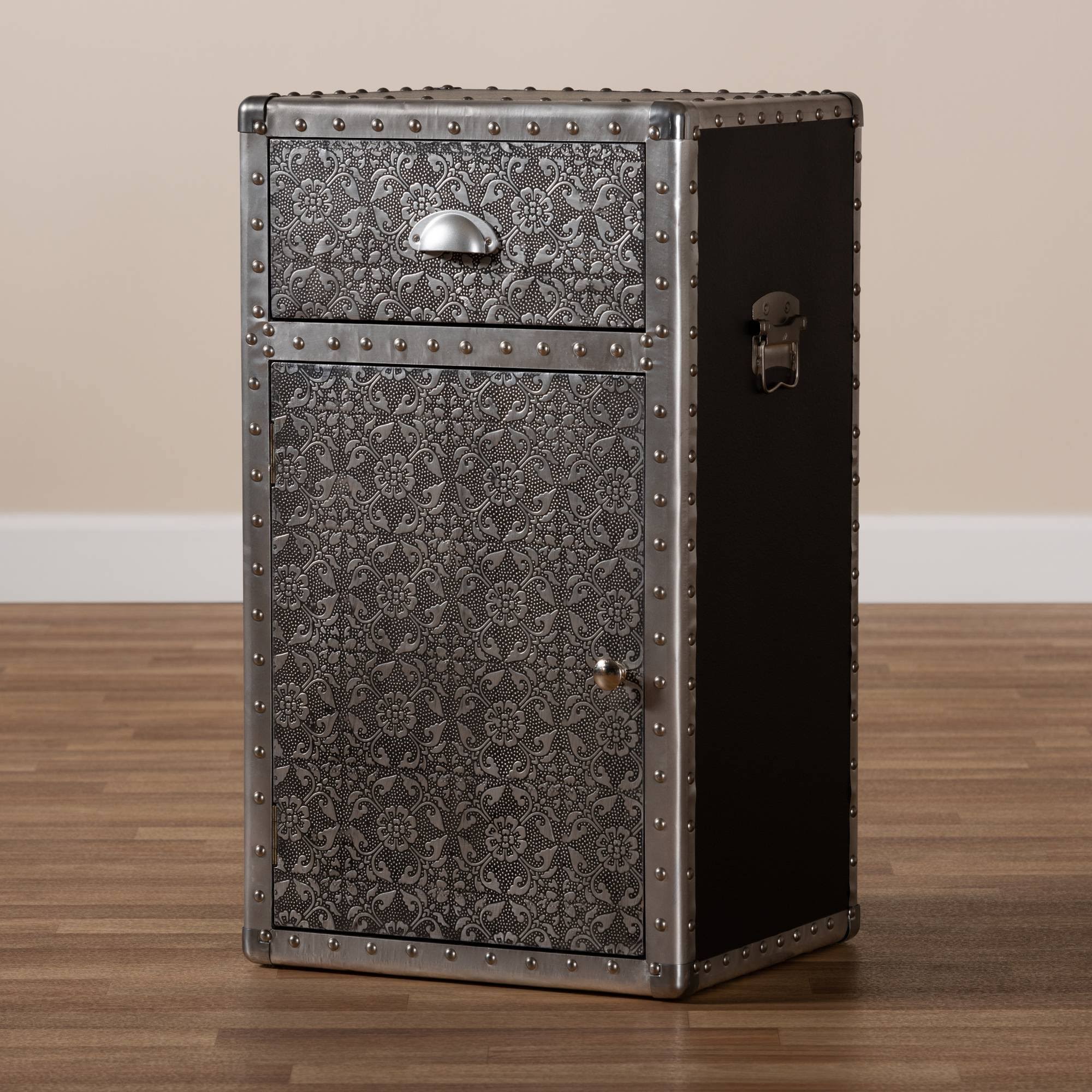 Silver Metal Accent Cabinet F42133