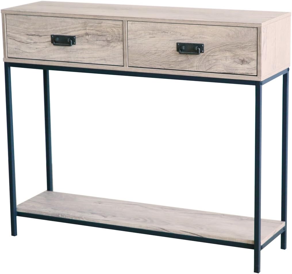 2 Drawer Oak Wood Console Table G42719