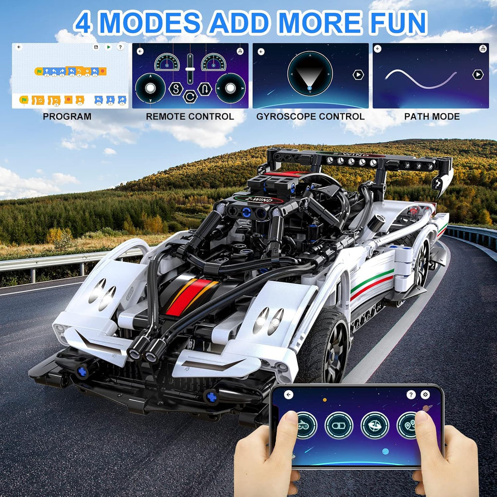 Rechargeable RC & APP Controlled Model Car Building Kit U9067