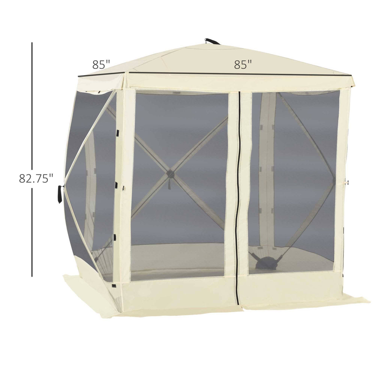 Beige Pop Up Camping Canopy Tent with Carry Bag J15047