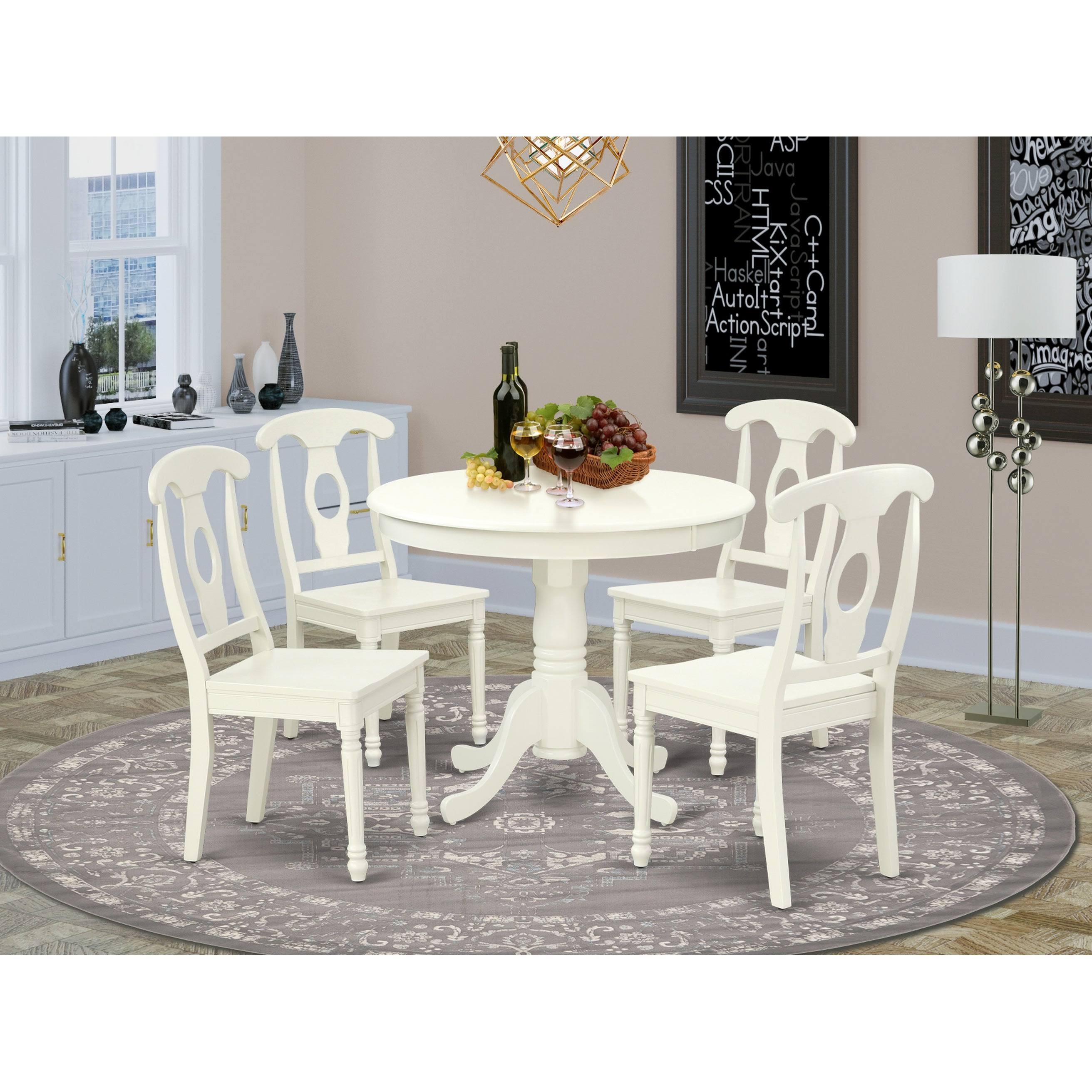 3PC Round Table and 2 Panel Back Chairs K157