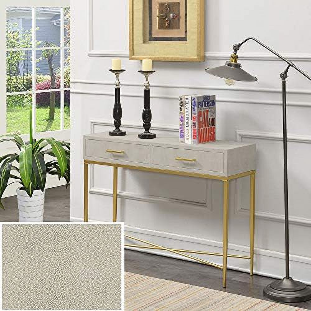 White Scallop Console Table B46156