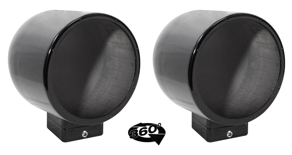 7.7" 360° Swivel Black Aluminum Surface Mount Speaker Pods V30720