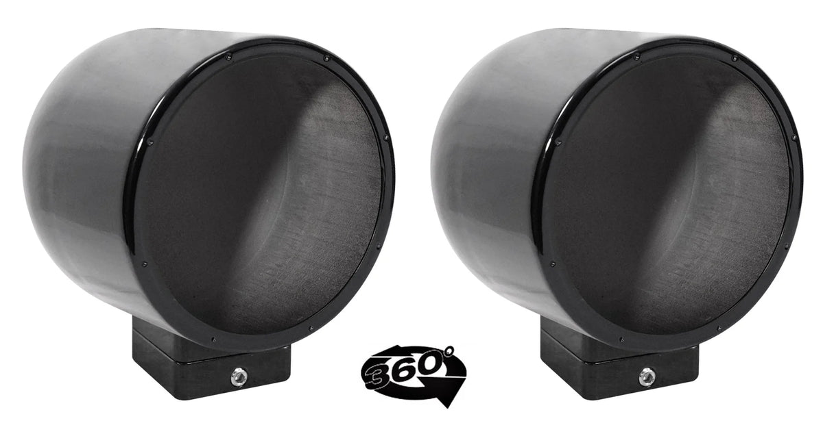 7.7" 360° Swivel Black Aluminum Surface Mount Speaker Pods V30720