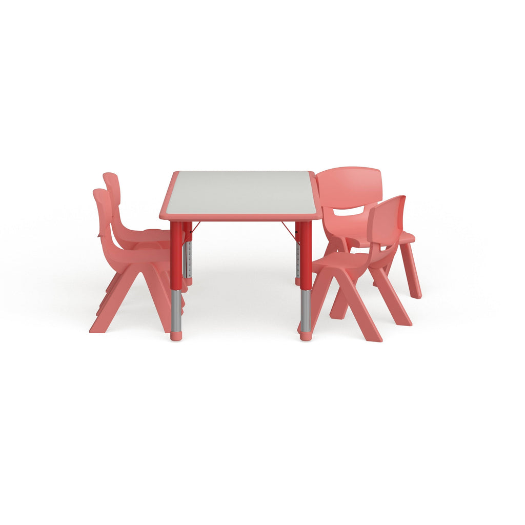Red Height-Adjustable Plastic Pre-School Activity Table Set C696