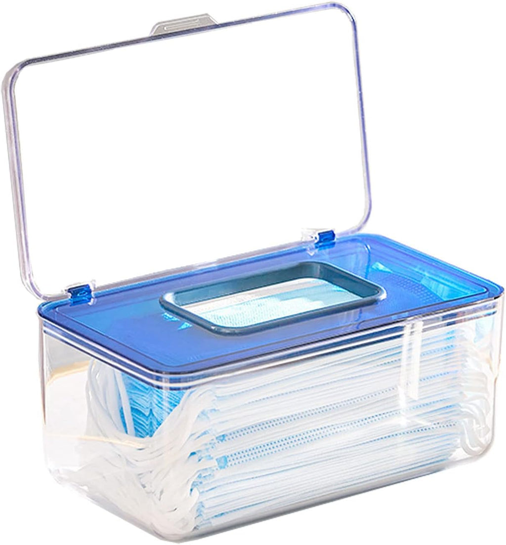 Blue Mask Storage Box with Lid Organizer T73104