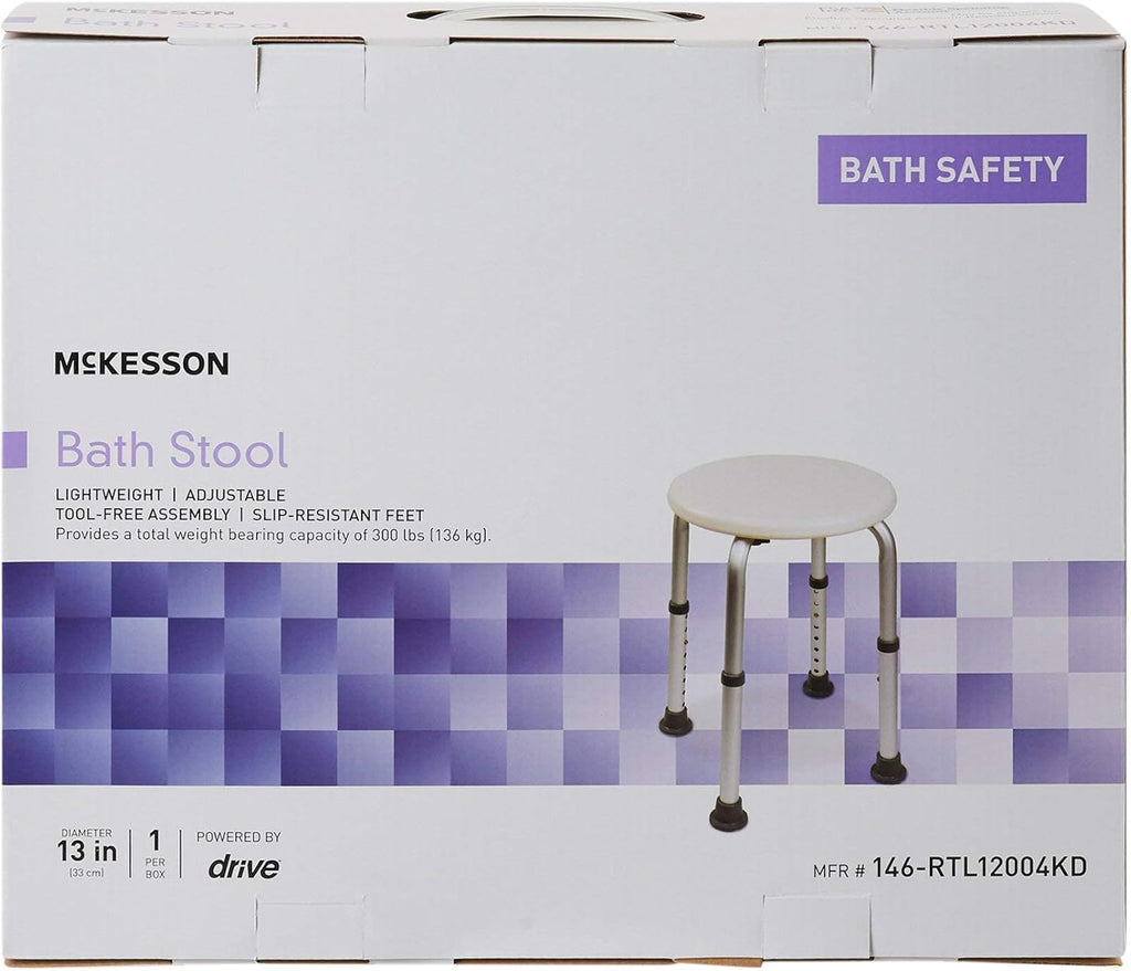 Aluminum Adjustable Shower Stool, 13 in Seat, 300 lb Weight Capacity, Pack of 2 J861986