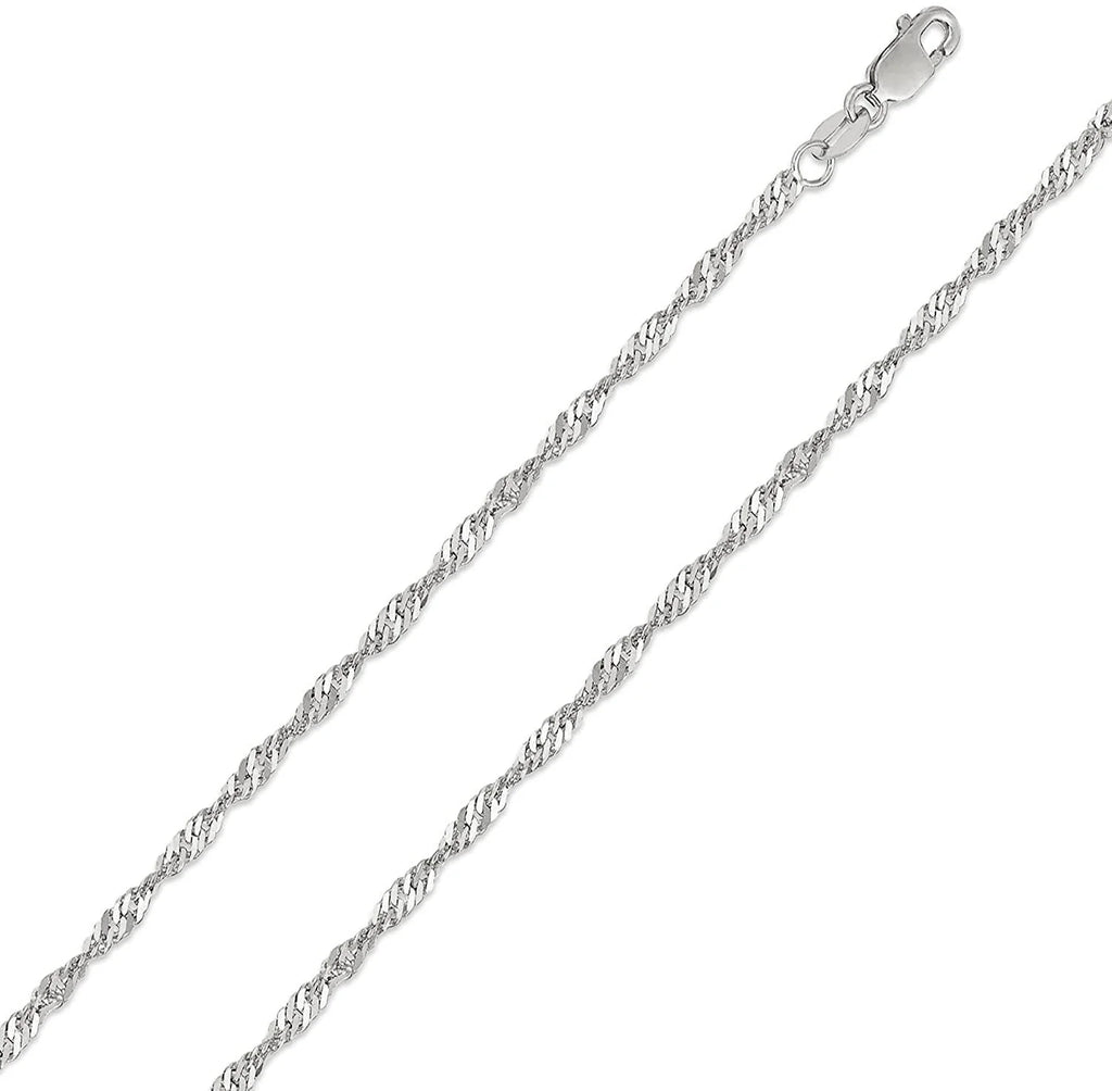 16 Inch Diamond Cut Rope Link Necklace Z58609
