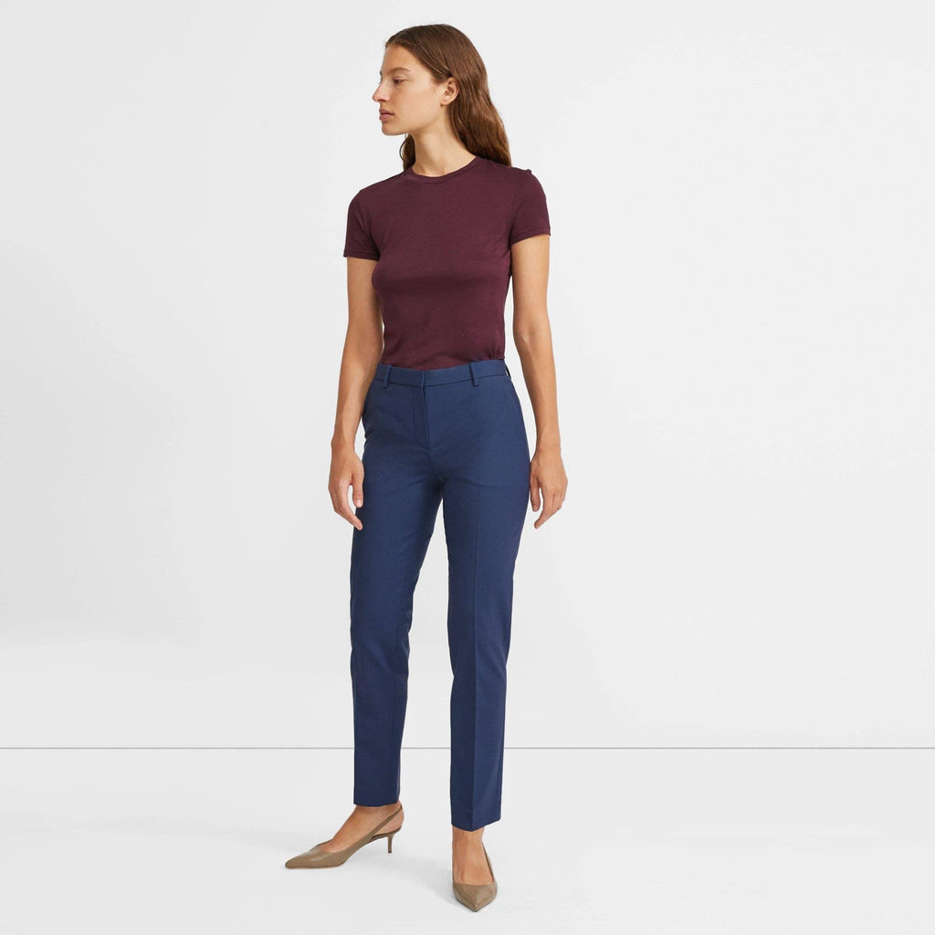 Blue Full Length Wool Pant O9241