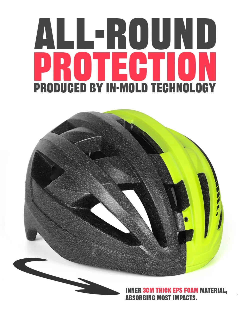Bike Helmet with Visor and Goggles USB Rechargeable Light A627650