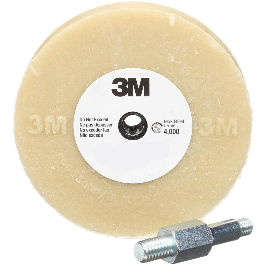 Adhesive Remover Eraser Wheel 4” diameter x 5/8” thick 3/8-16 threaded mandrel L96801