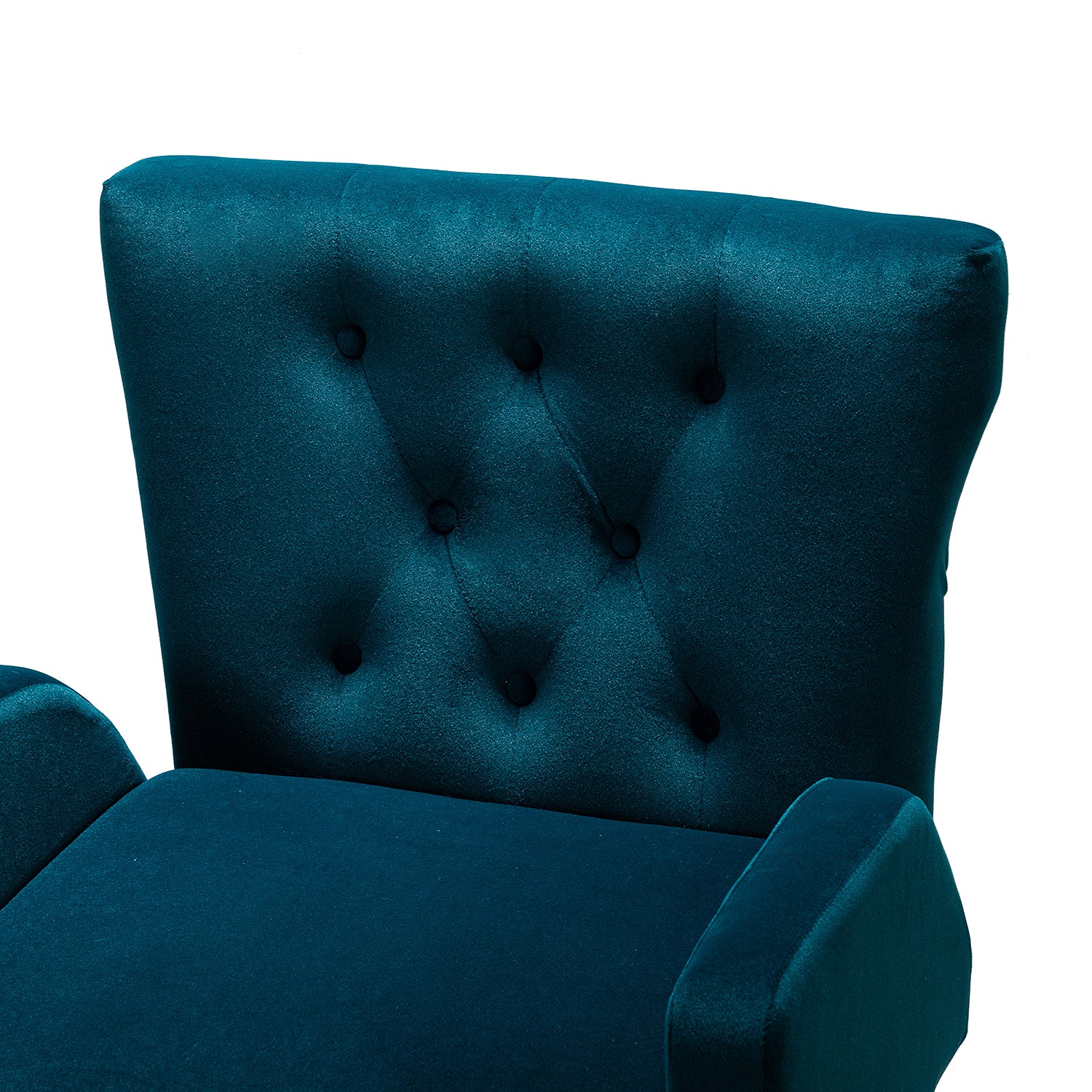 Teal Velvet Swivel Adjustable Counter Height Bar Stool with Footrest Gold Round Base I342