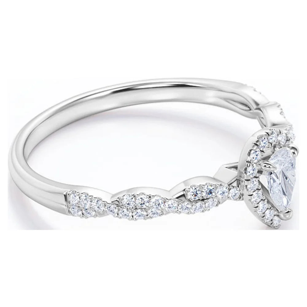 10K White Gold Pear Cut Diamond Engagement Ring O348369