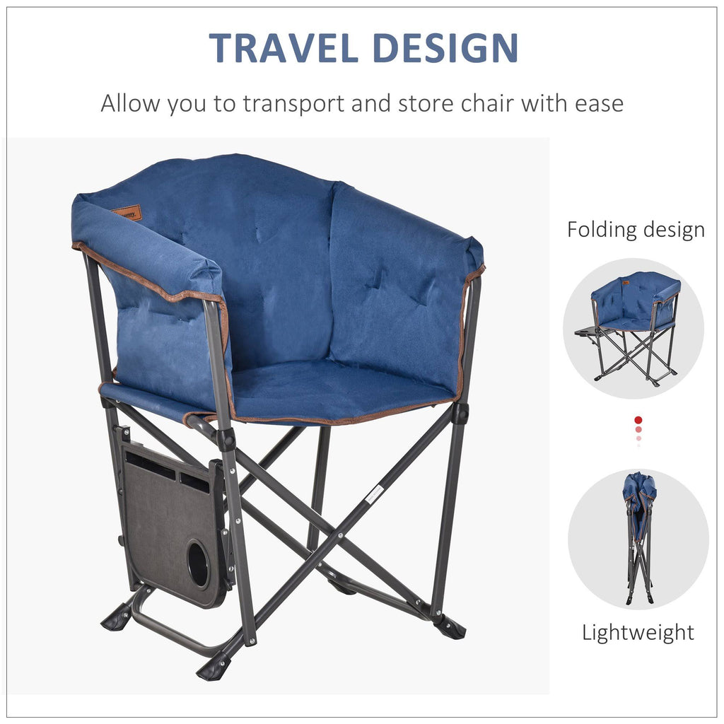 Oversize Padded Director Lawn Chair with Side Table D138