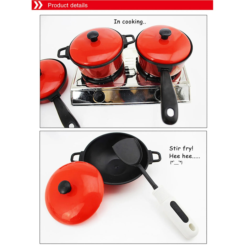 13Pcs Pretend Play Kitchen Toy with Cookware M528