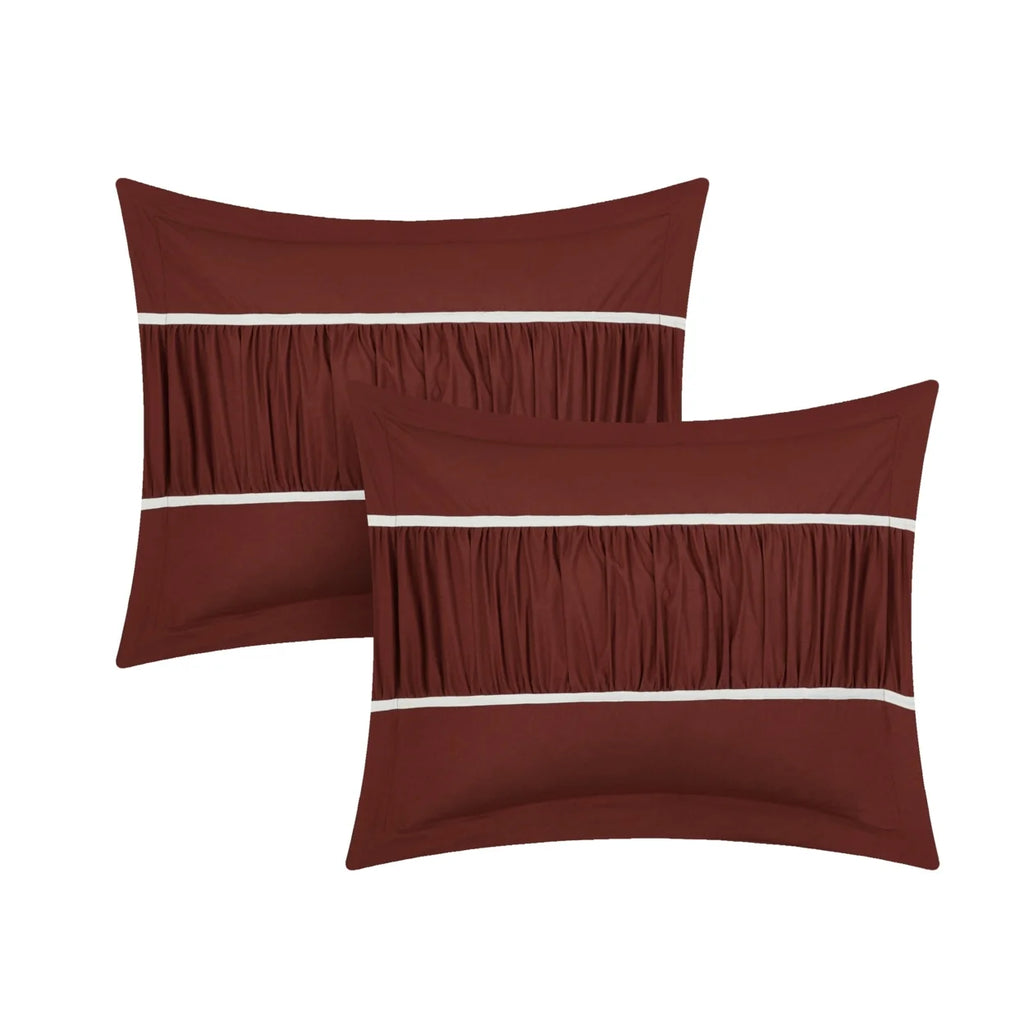 10 Piece Pleated and Ruffled Comforter and Sheet Set L19437