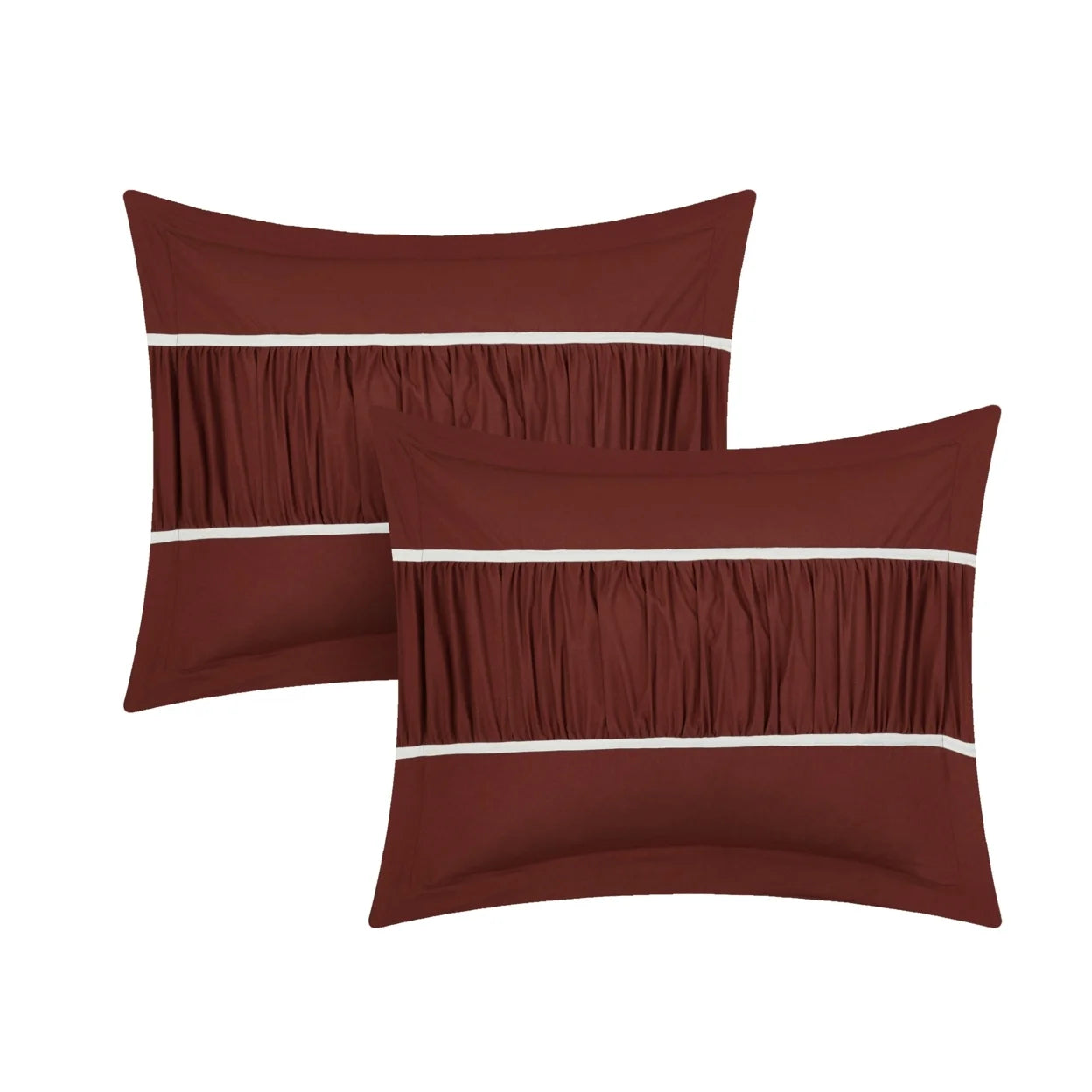 10 Piece Pleated and Ruffled Comforter and Sheet Set L19437
