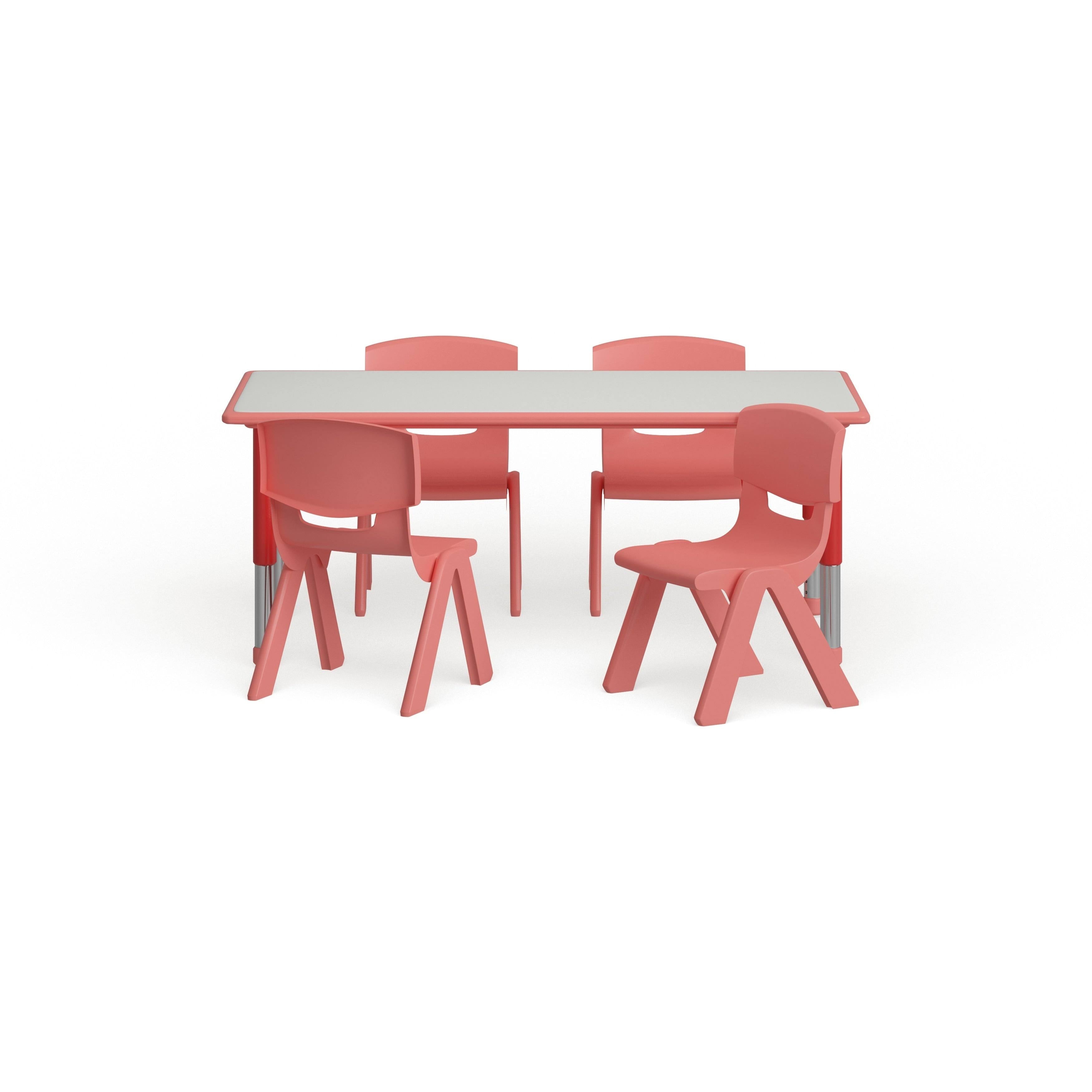 Red Height-Adjustable Plastic Pre-School Activity Table Set C696