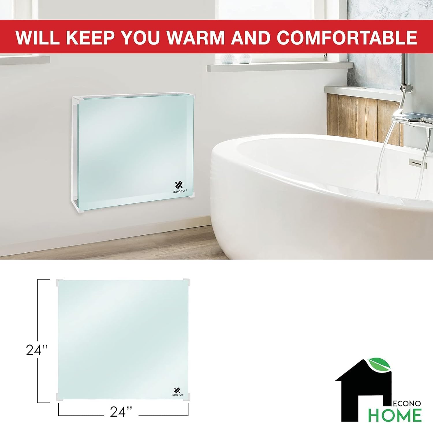 Wall Mount Smart Space Heater Panel, WiFi Thermostat, 400W Convection Heater Q3405