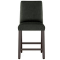 Pewter Gray Velvet Counter Height Barstool W394366