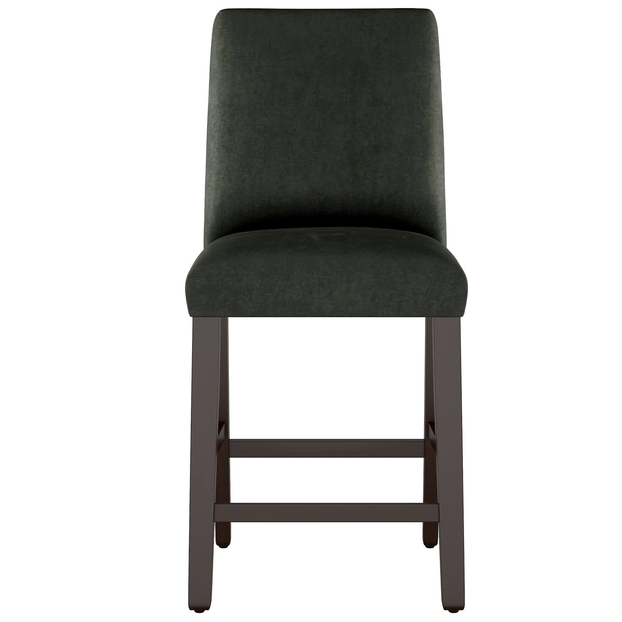 Pewter Gray Velvet Counter Height Barstool W394366
