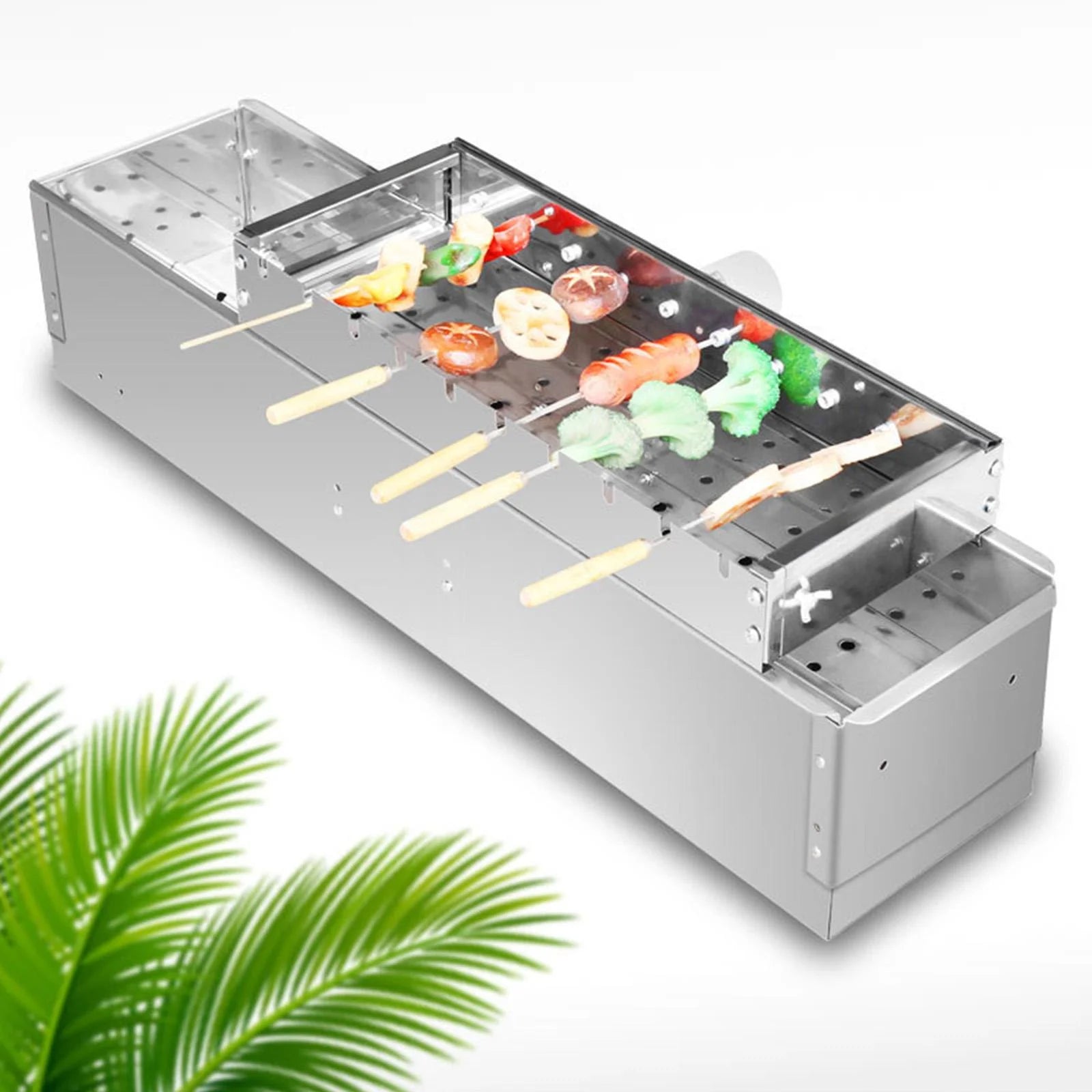 60cm Adjustable Width Rolling Heavy Duty BBQ Grill J949