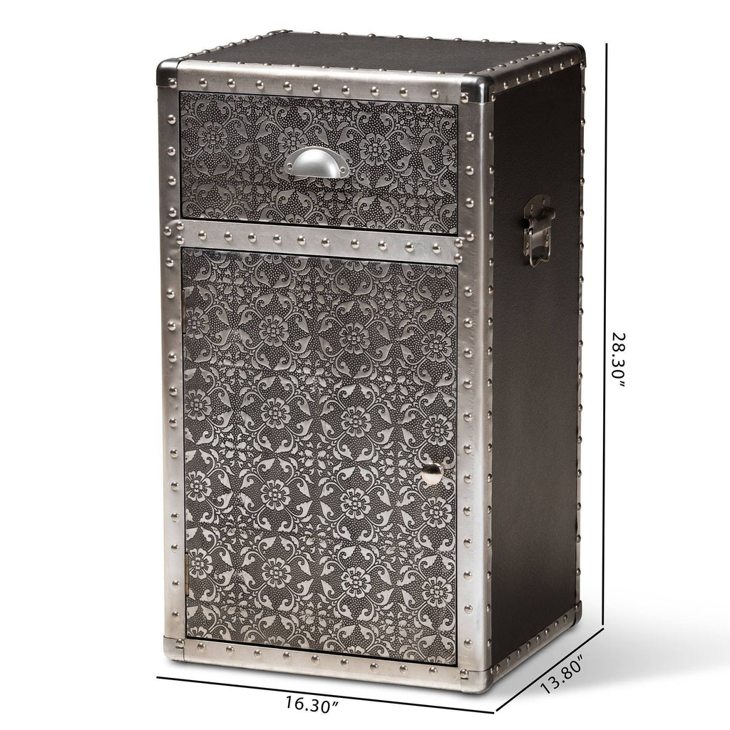 Silver Metal Accent Cabinet F42133