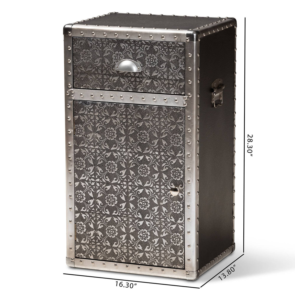 Silver Metal Accent Cabinet F42133