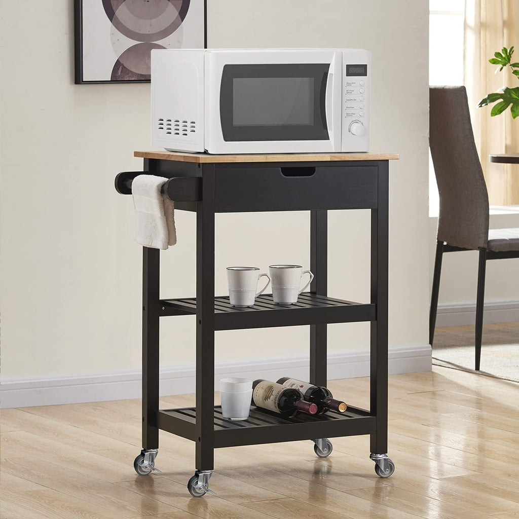 White Rolling Kitchen Cart with Wheels E876394