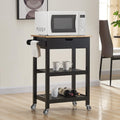 White Rolling Kitchen Cart with Wheels E876394