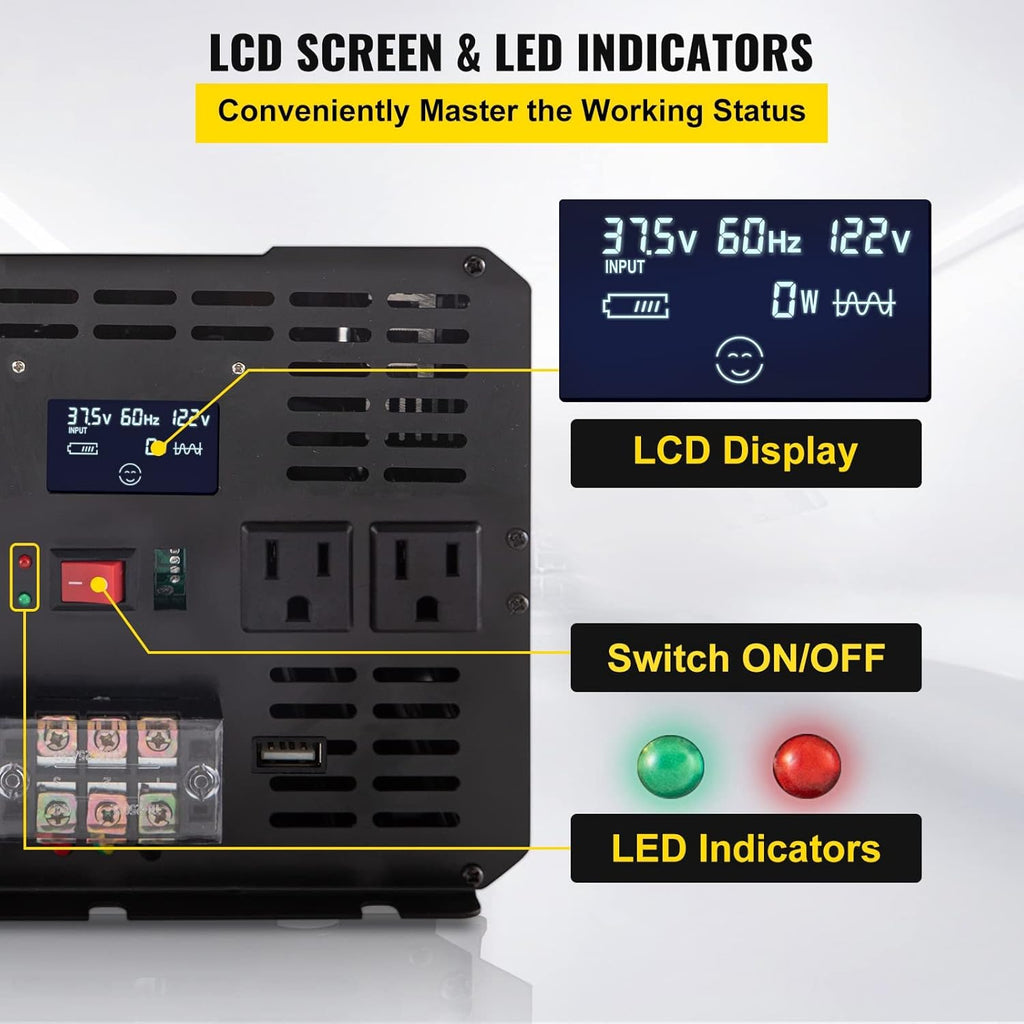 5000W Modified Sine Wave Power Inverter with LCD Remote Controller E791