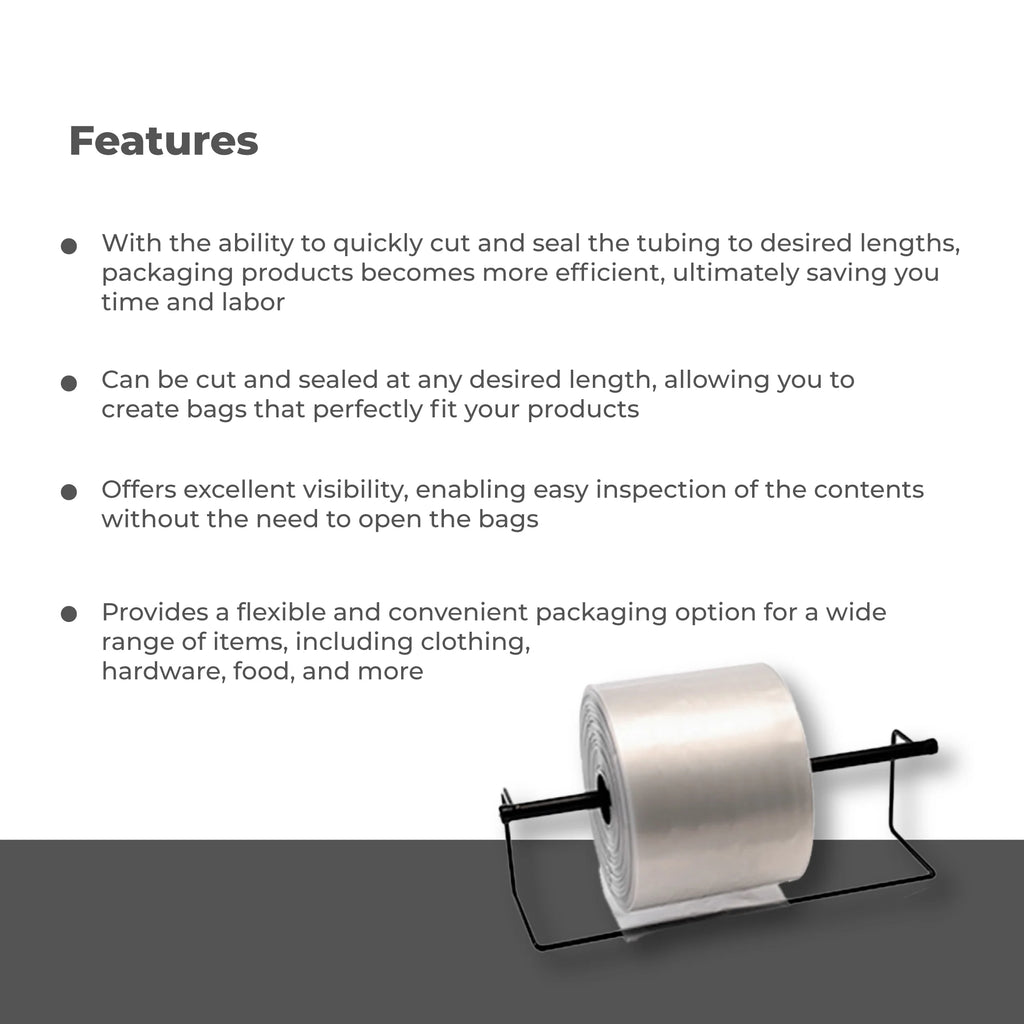 Clear Lay Flat Poly Tubing 8 Inch x 2000 Feet, 3 Mil - 1 Roll M8404
