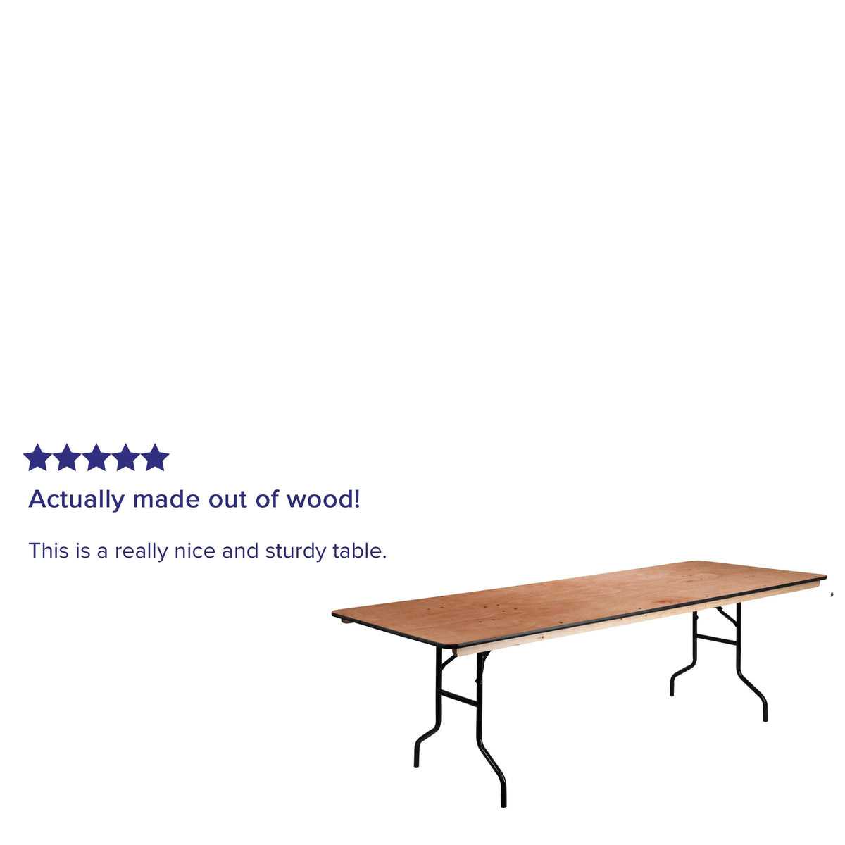8-Foot Rectangular Wood Folding Banquet Table G68224