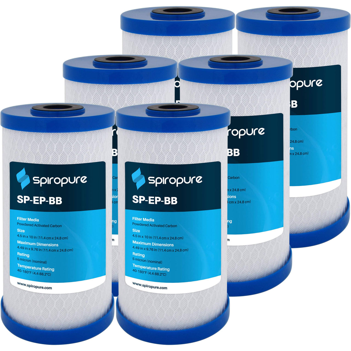 10x4.5 Carbon Filters (6 Filters), White C451656