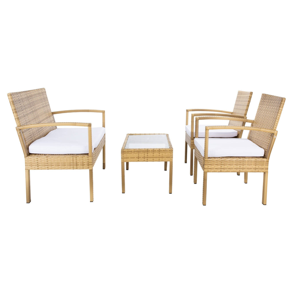 4 Piece Grey Brown White Patio Set P2846
