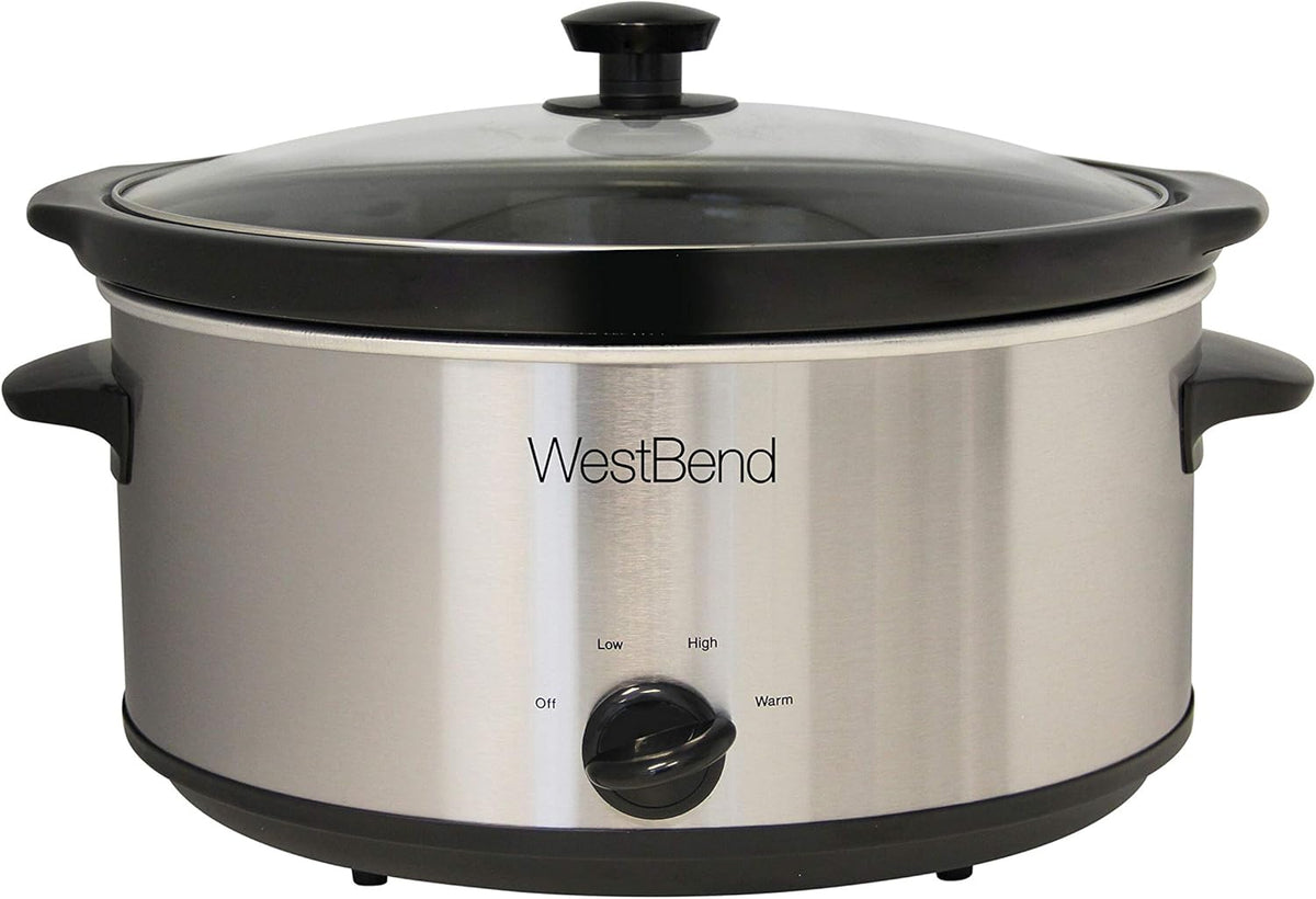 6-Quart Silver Manual Slow Cooker with Glass Lid A917479