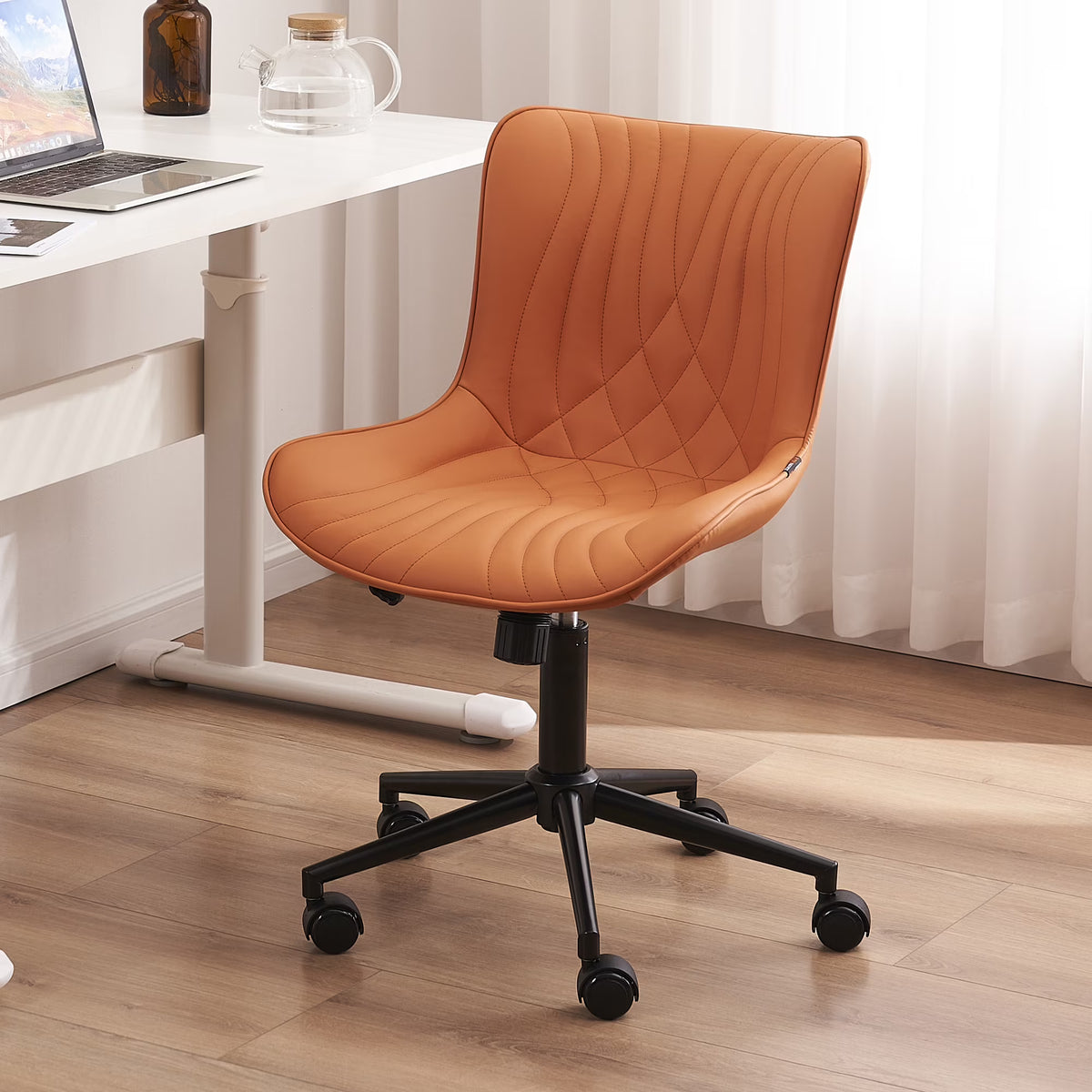 Camel PU Adjustable Ergonomic Office Chair with Wheels N5365