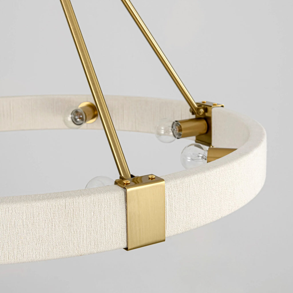 8-Light Dimmable Fabric Ring Chandelier W96533