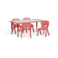 Red Height-Adjustable Plastic Pre-School Activity Table Set C696