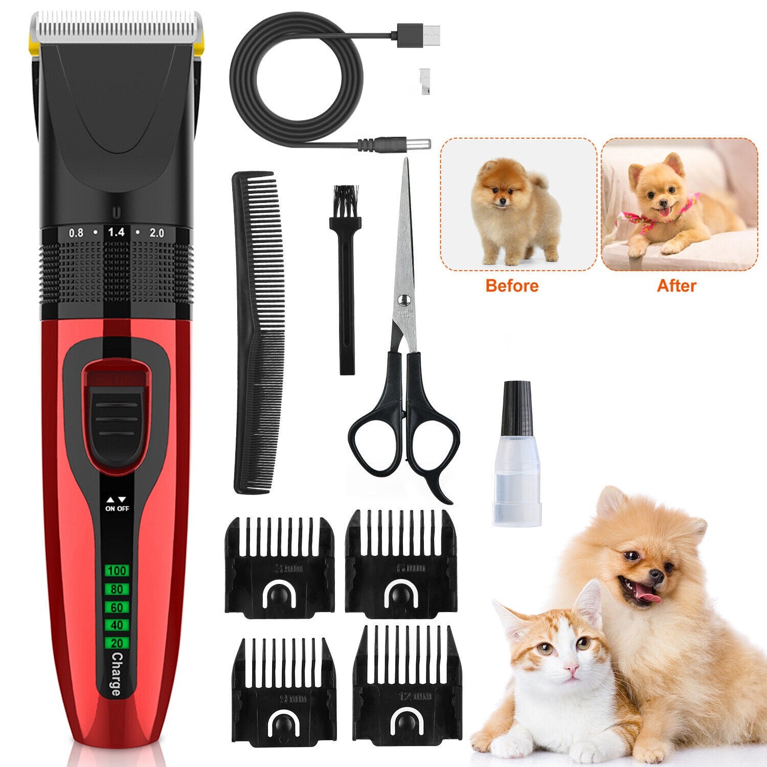 Pet Grooming Kit Dog Cat Trimmer Hair Clippers Shaver K711