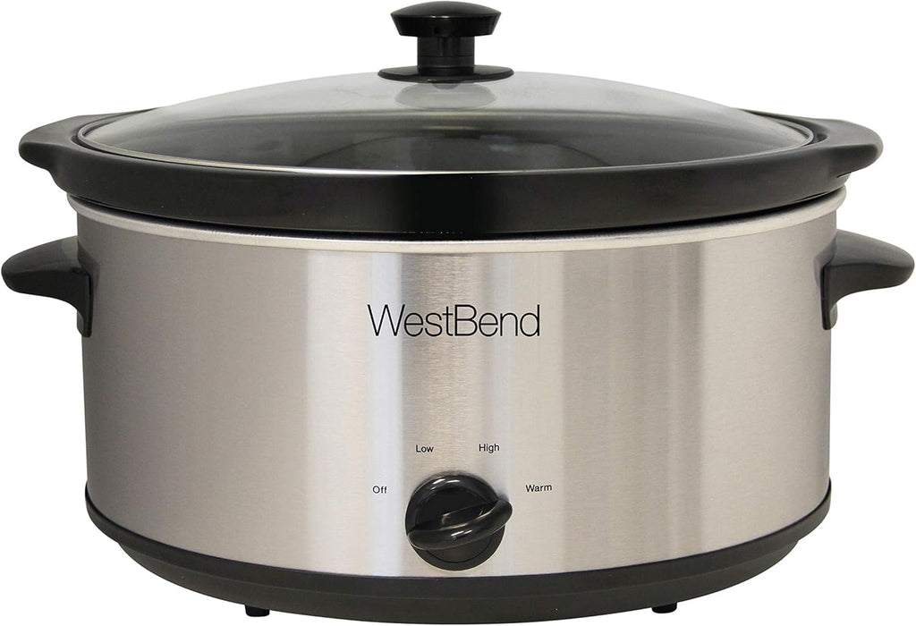 6-Quart Silver Manual Slow Cooker with Glass Lid A917479