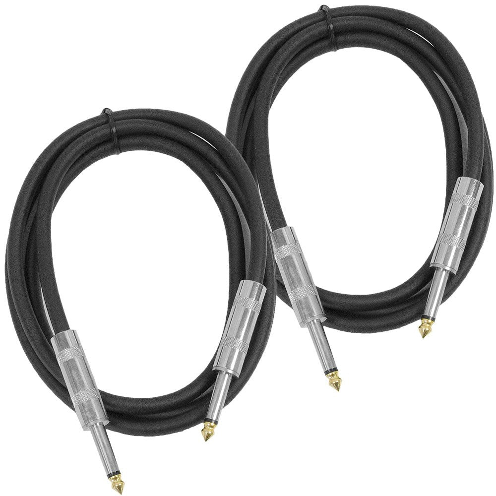 Pair of 100 Feet 1/4 to 1/4 Pro Audio Speaker Cables 14 Gauge B16585
