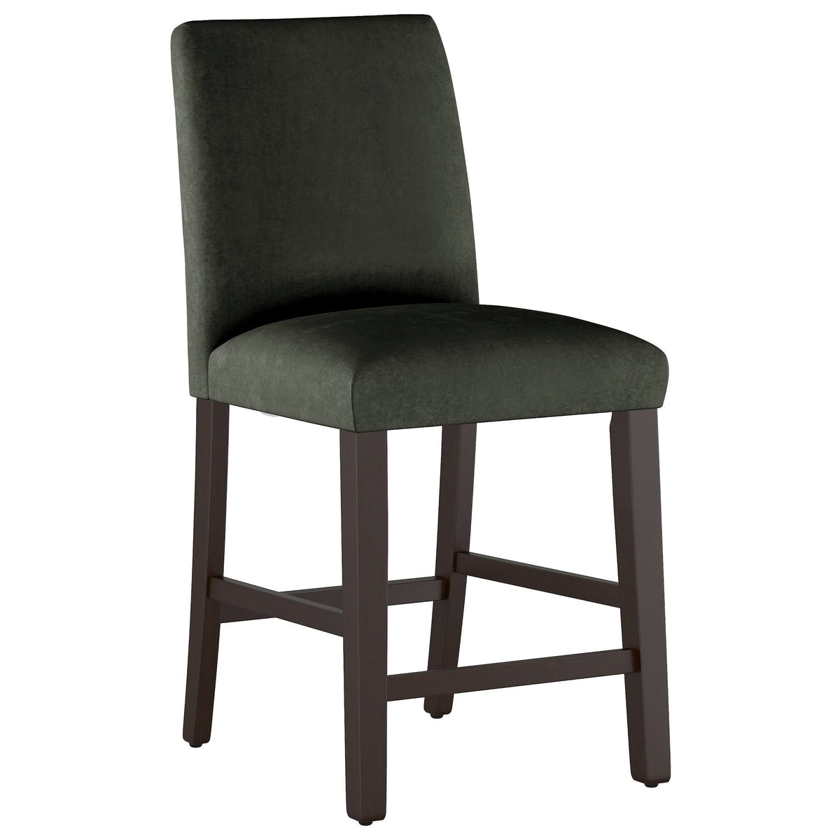Pewter Gray Velvet Counter Height Barstool W394366